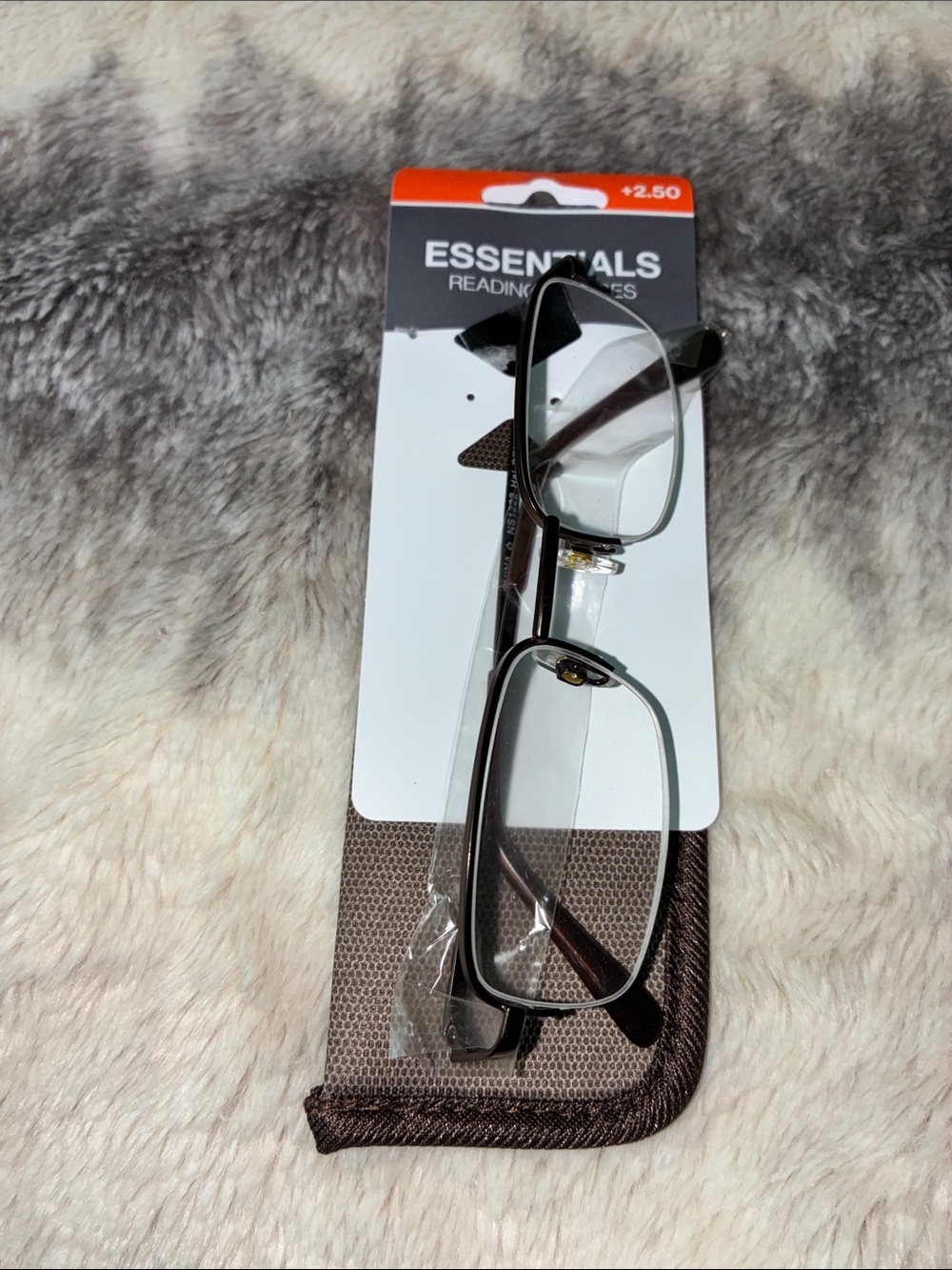 Lightweight Aluminum Reading Glasses +2.50 in brown